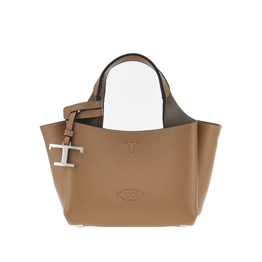 TODS OS grained leather mini shopping bag