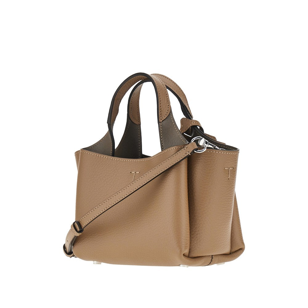 TODS OS grained leather mini shopping bag