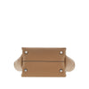grained leather mini shopping bag