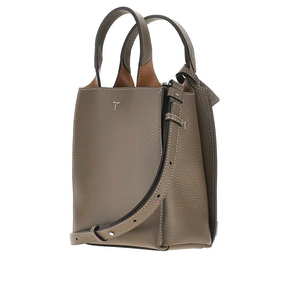 TODS OS grained leather micro tote bag