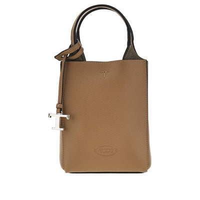 grained leather micro tote bag