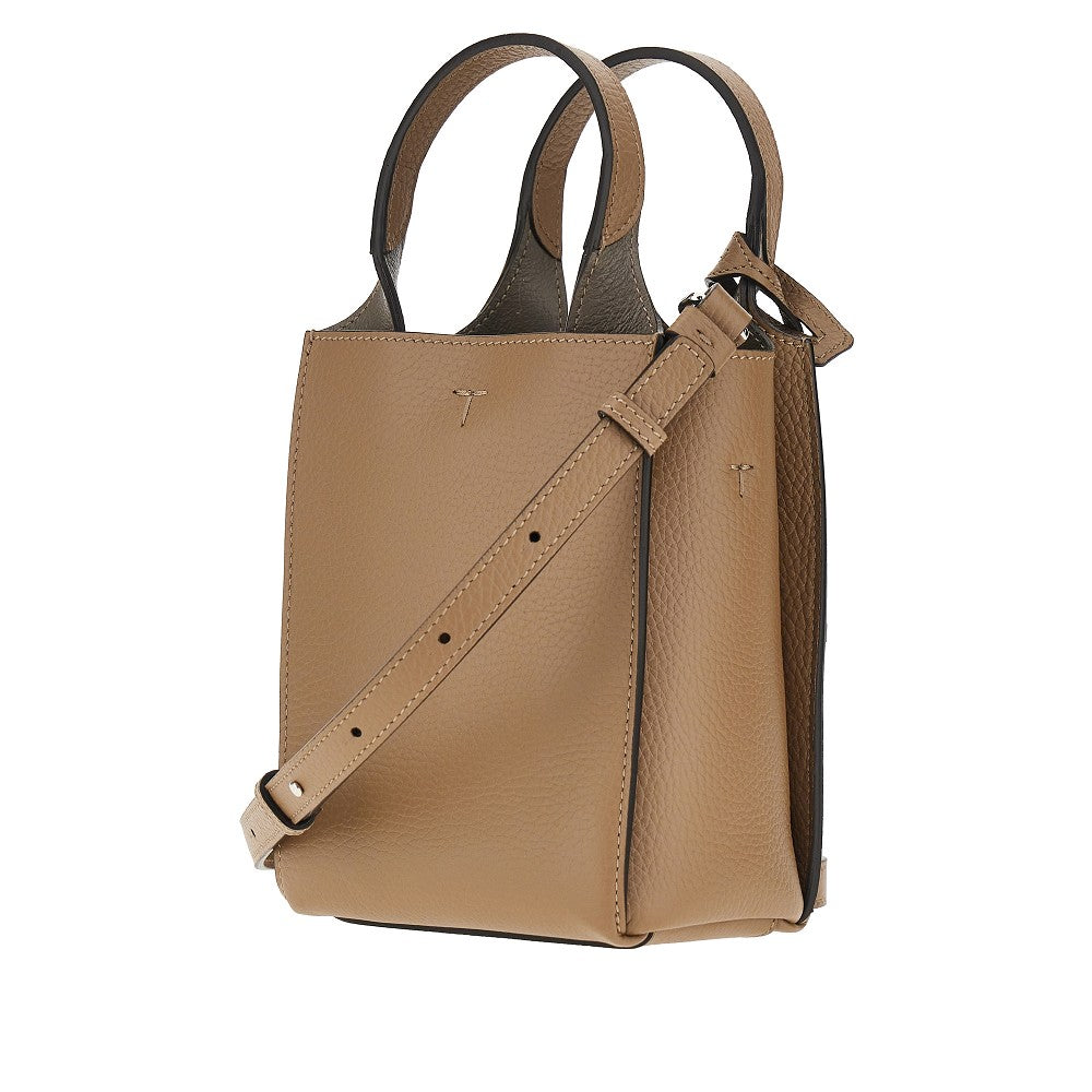 TODS OS grained leather micro tote bag