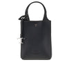 grained leather micro tote bag
