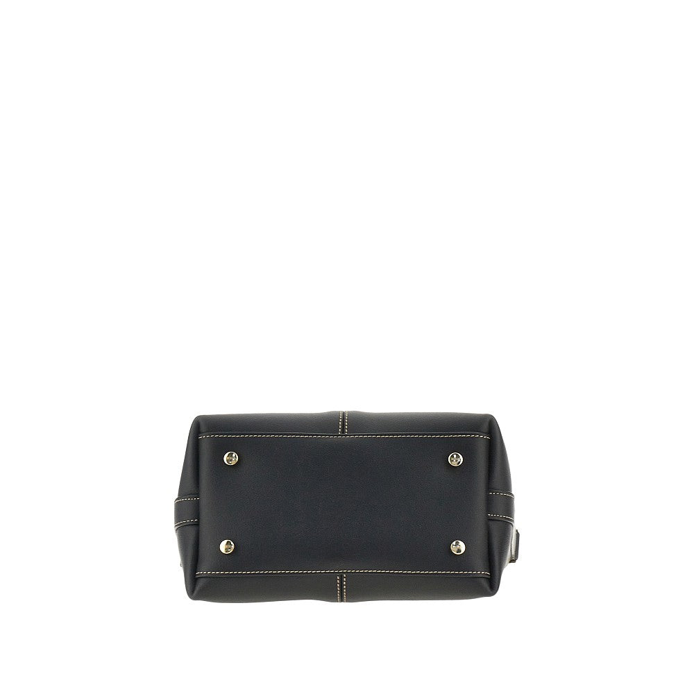 leather mini tote shopping bag