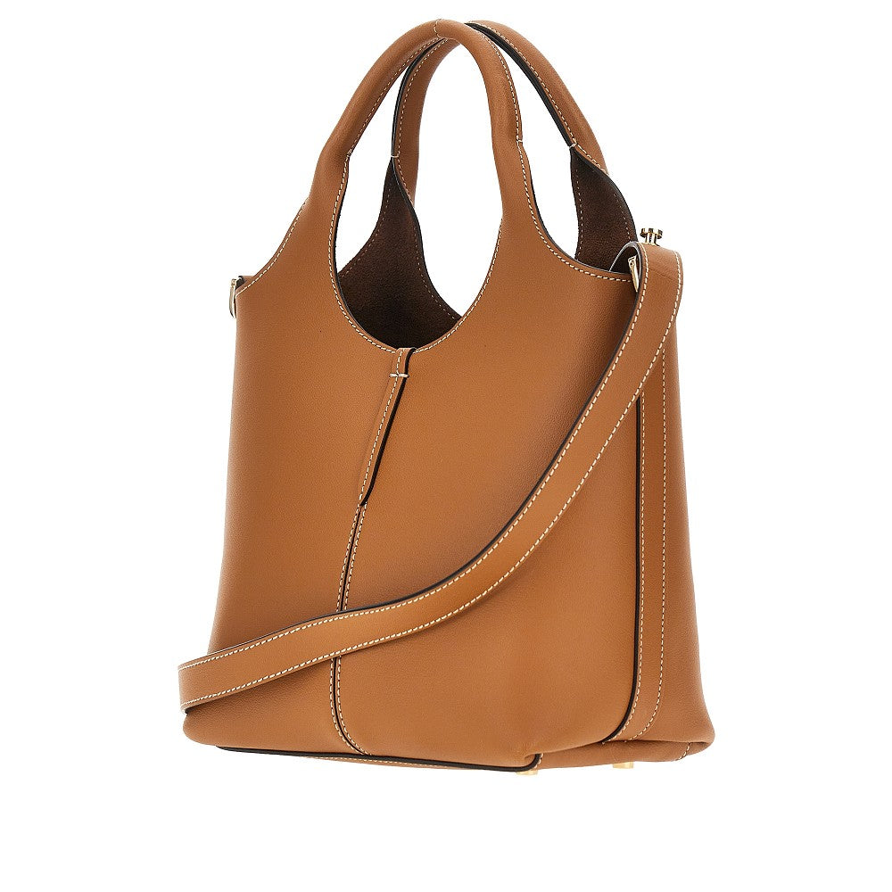 leather mini tote shopping bag