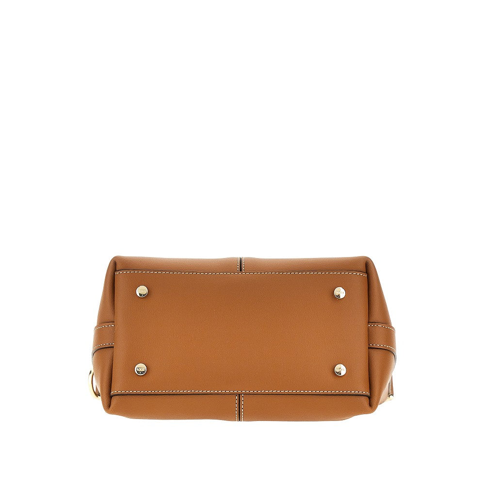 leather mini tote shopping bag