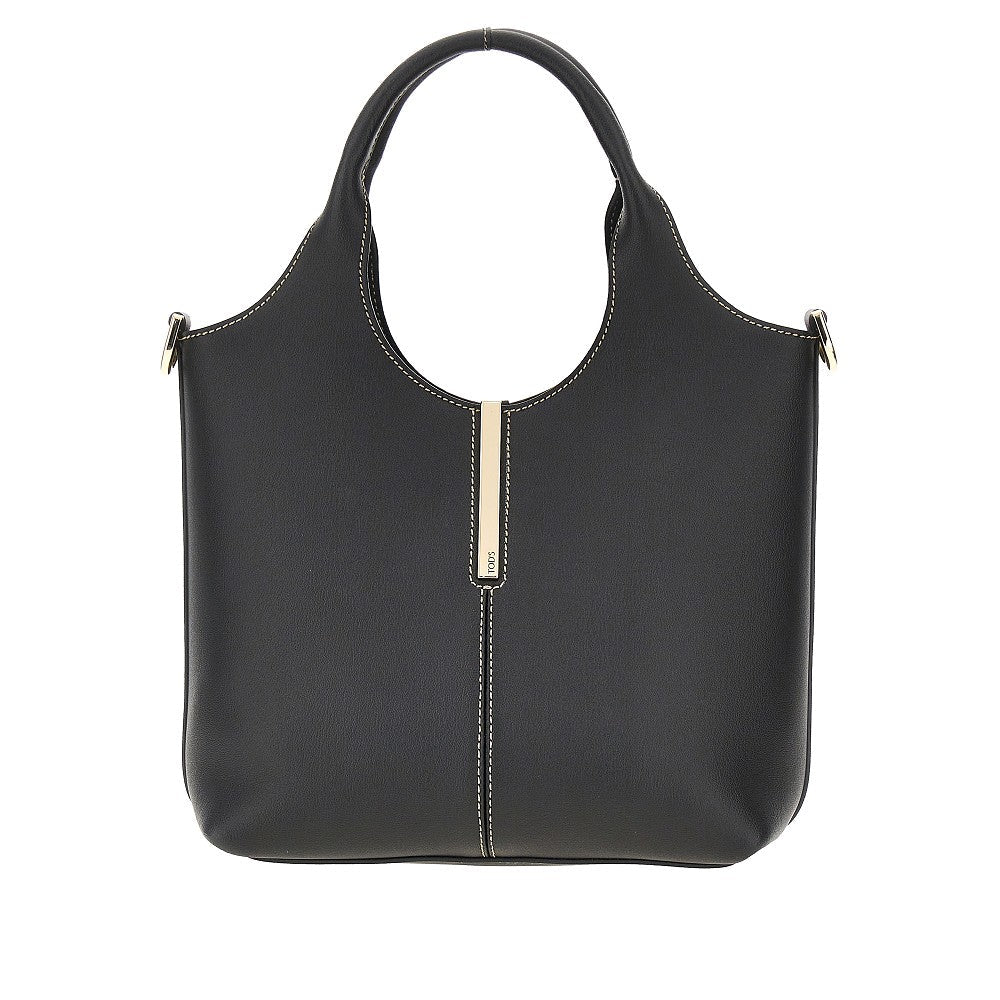 leather mini tote shopping bag