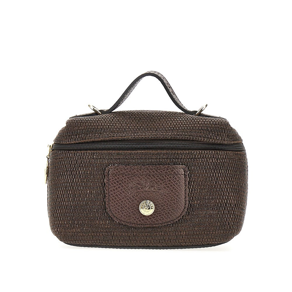 LONGCHAMP OS raffia-effect le pliage collection xs bag