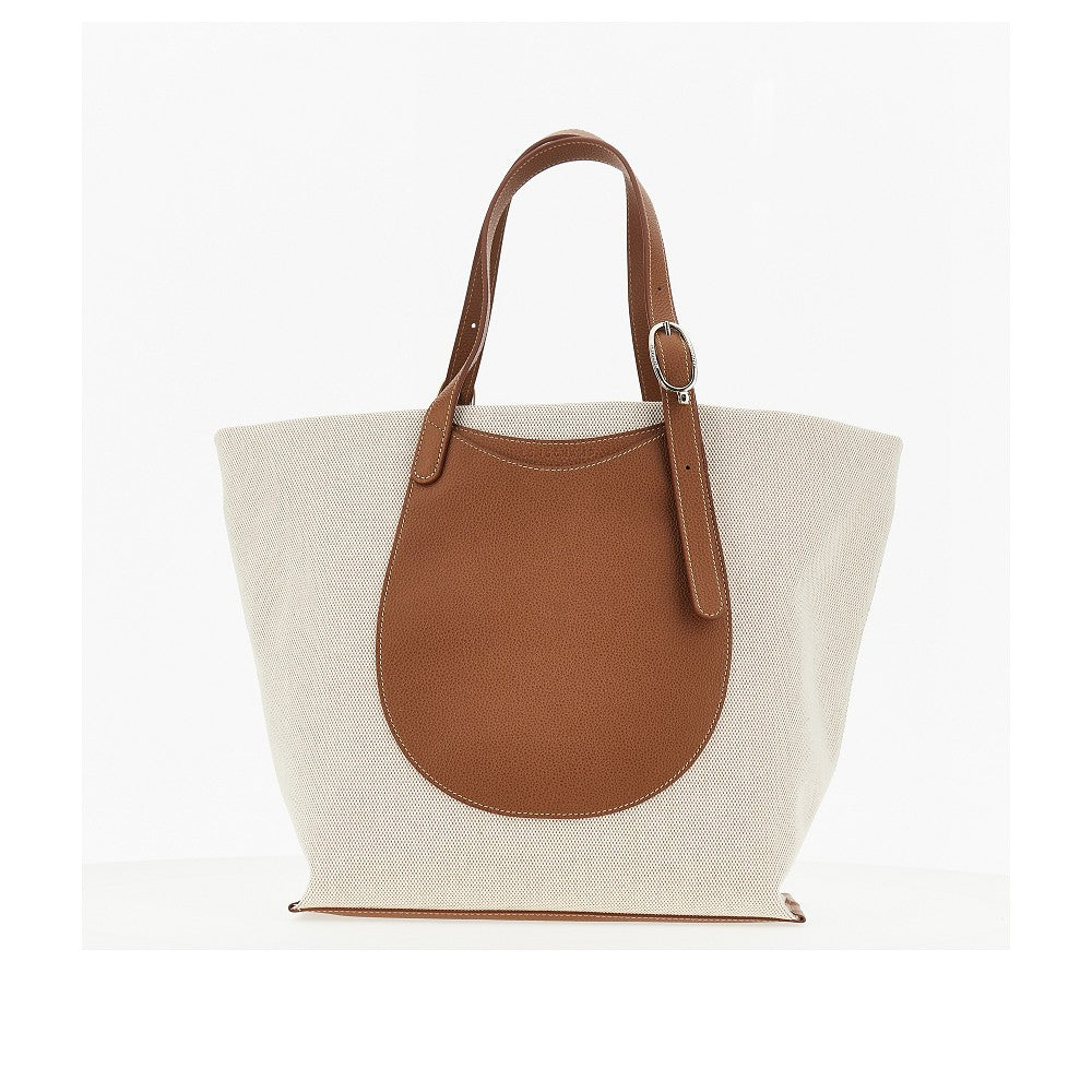 LONGCHAMP OS canvas and leather complice shopping bag