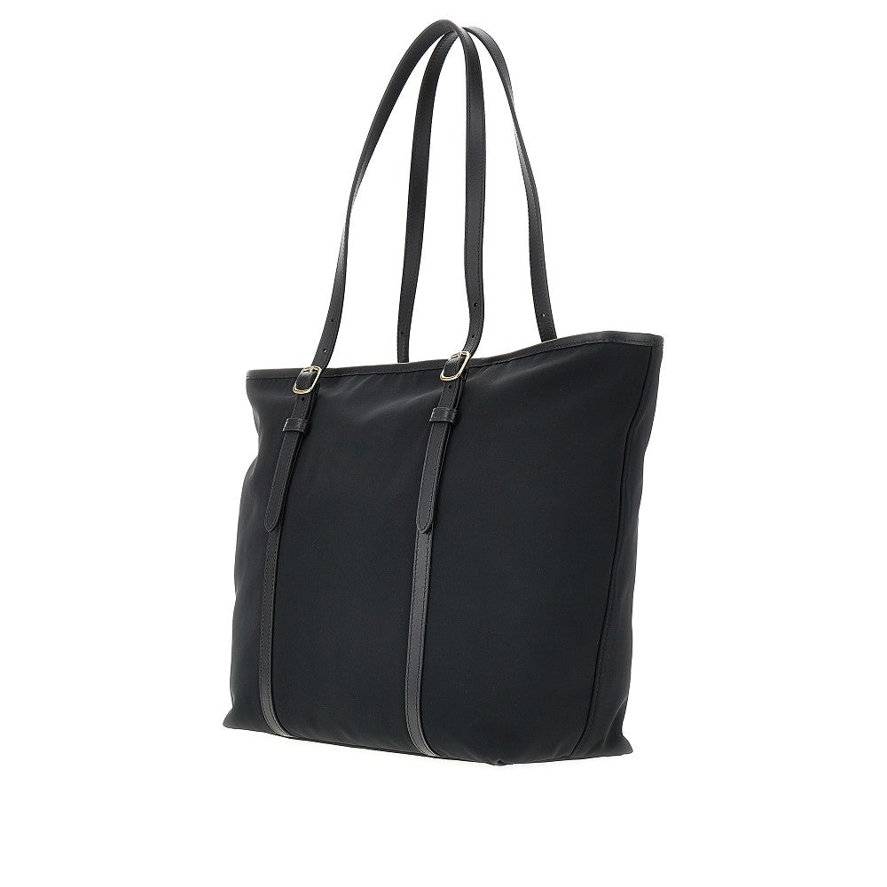 b-light nylon and leather tote bag