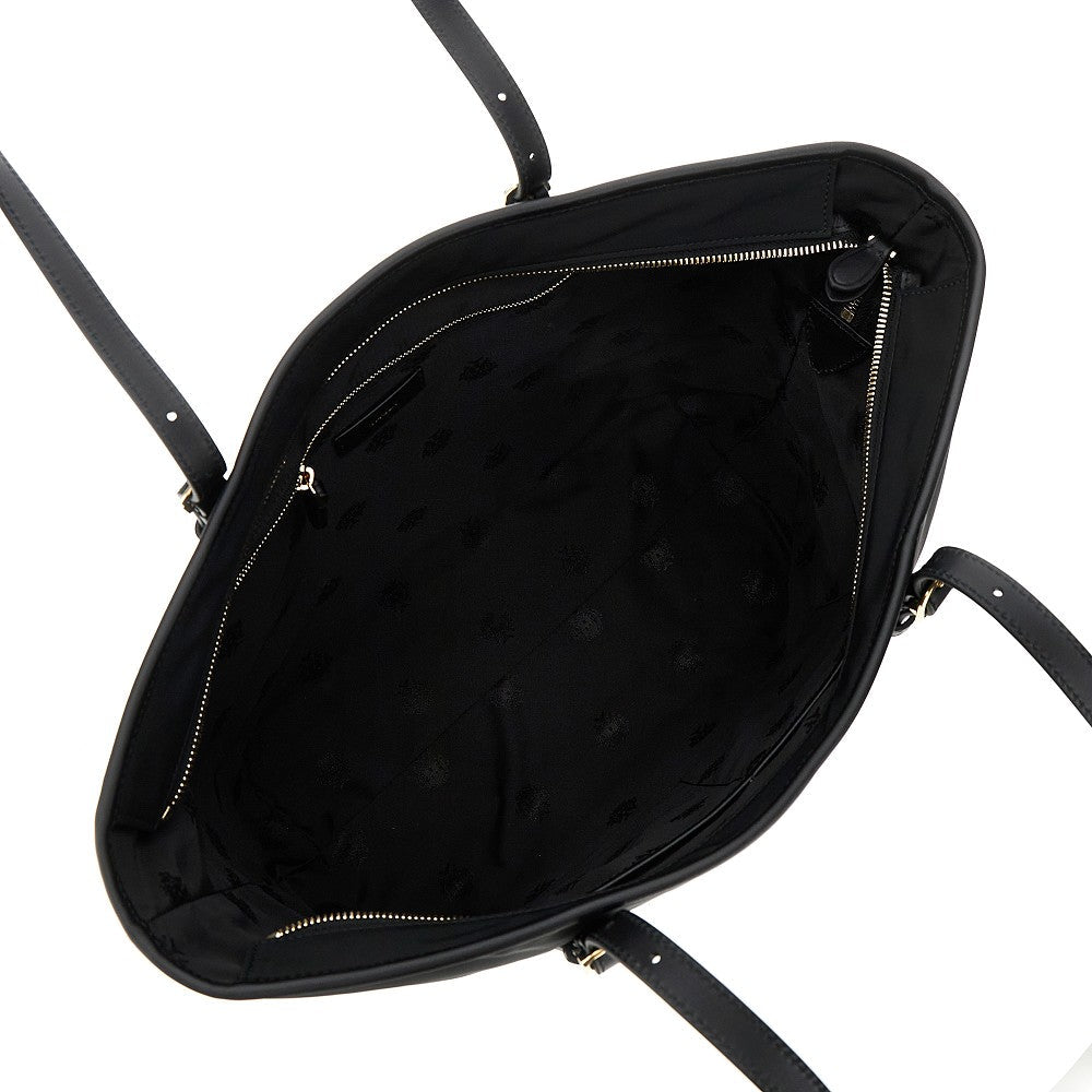b-light nylon and leather tote bag