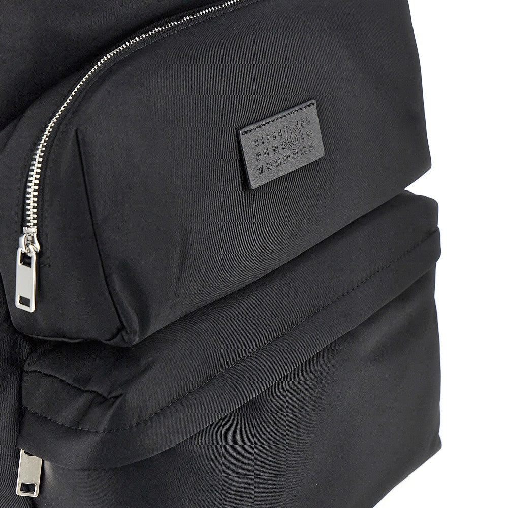 MM6 OS nylon twill backpack with numeric logo label