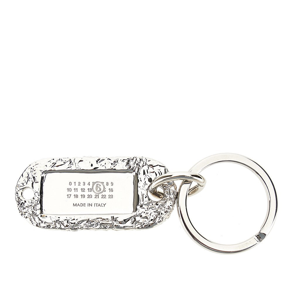 MM6 OS numeric logo plate key-ring