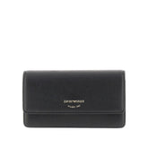 EMPORIO ARMANI OS grained leather clutch with chain