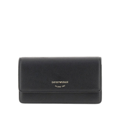 EMPORIO ARMANI OS grained leather clutch with chain