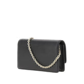 EMPORIO ARMANI OS grained leather clutch with chain