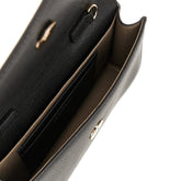 EMPORIO ARMANI OS grained leather clutch with chain