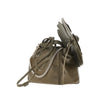 nappa leather bucket bag with flower