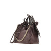 nappa leather bucket bag with flower