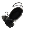 nappa leather bucket bag with flower