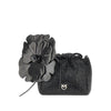 full-strass bucket bag with flower