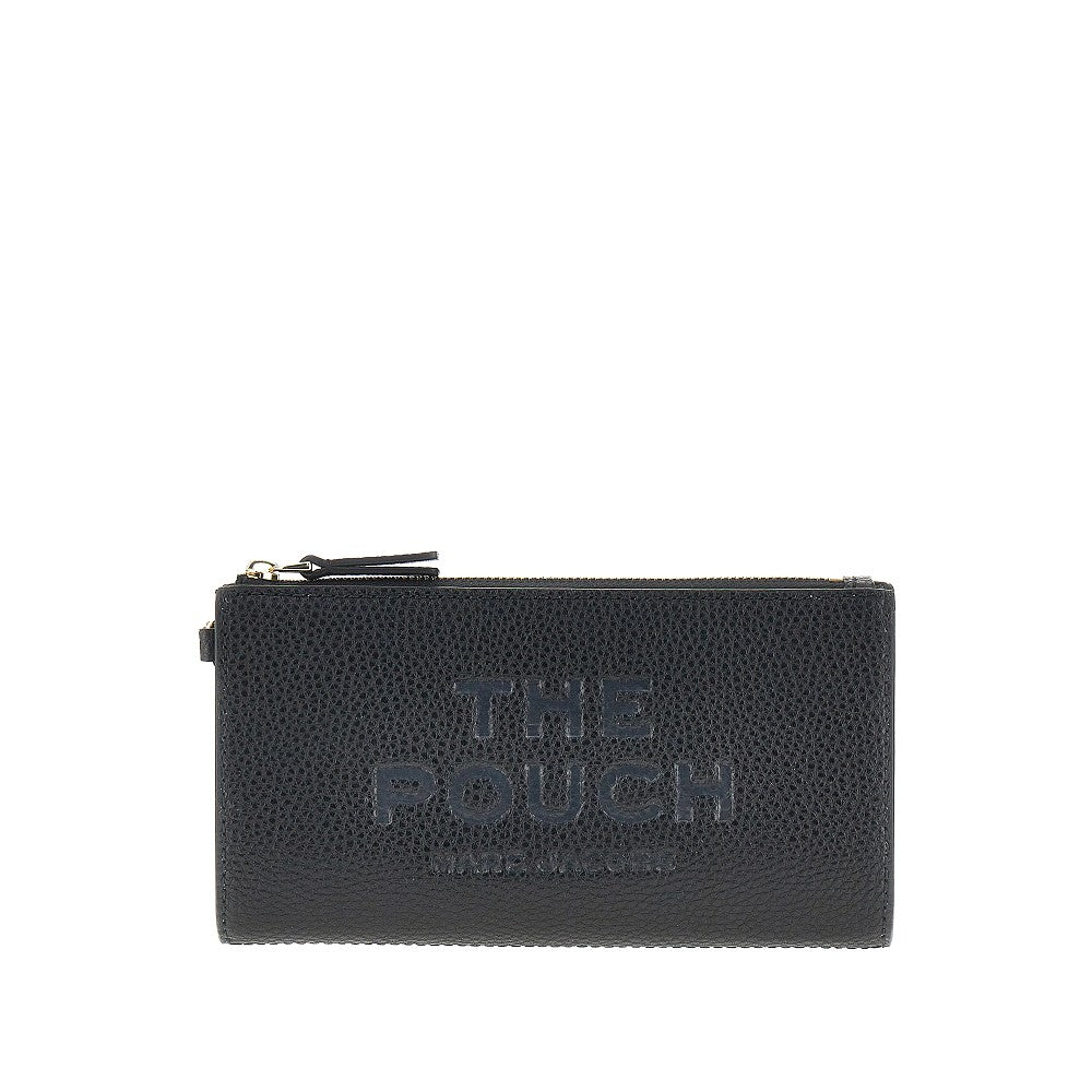 grained leather pouch