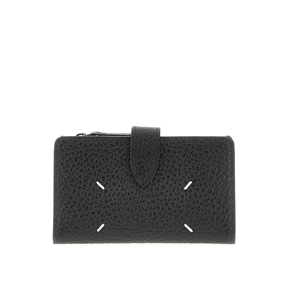 grain leather bi-fold cardholder