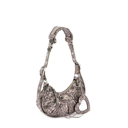 Le Cagole Xs In Pelle Metallizzata Stampa Leopardo Bag