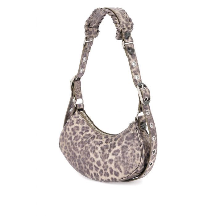 Le Cagole Xs In Pelle Metallizzata Stampa Leopardo Bag