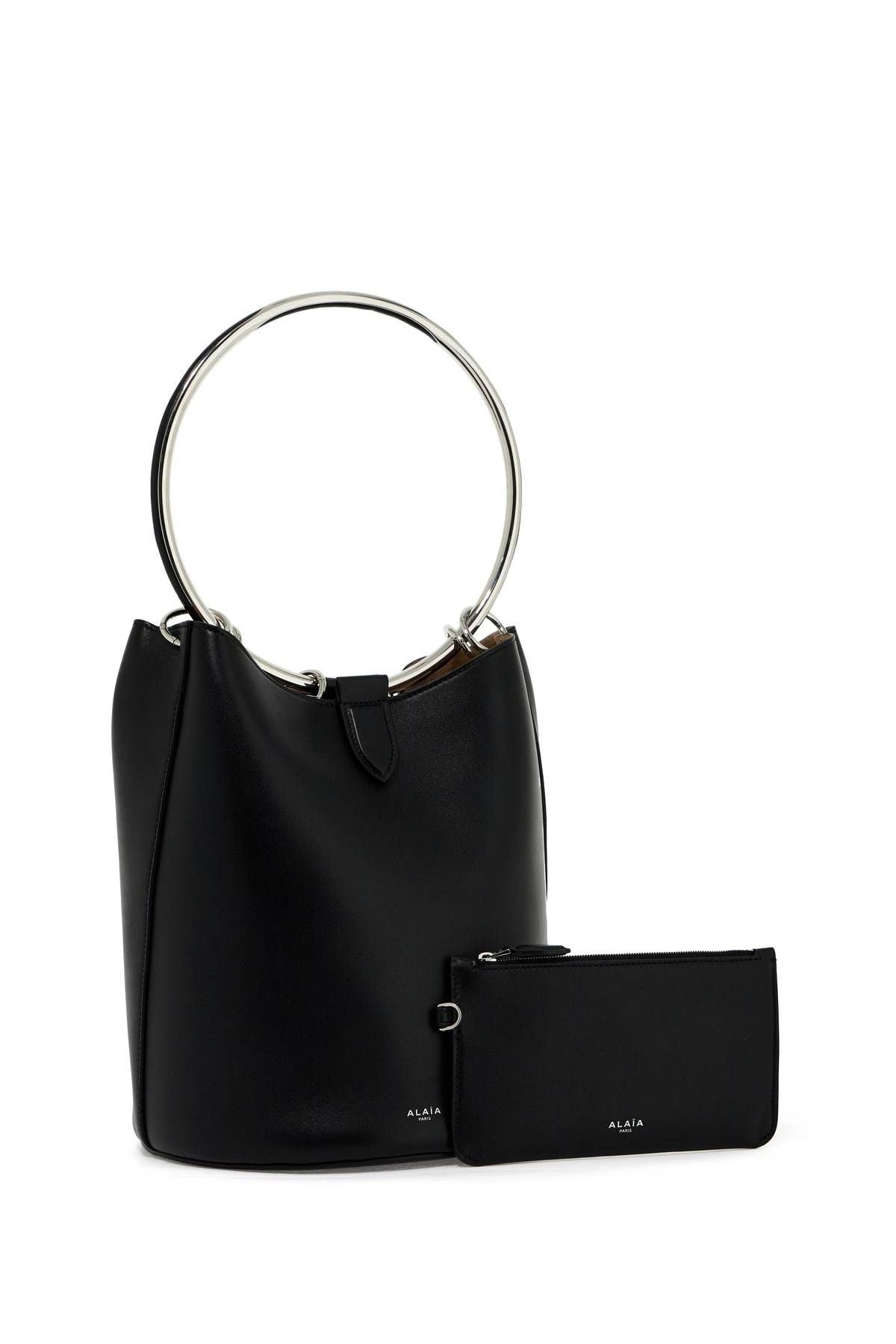 Large Leather Ring Bucket Bag