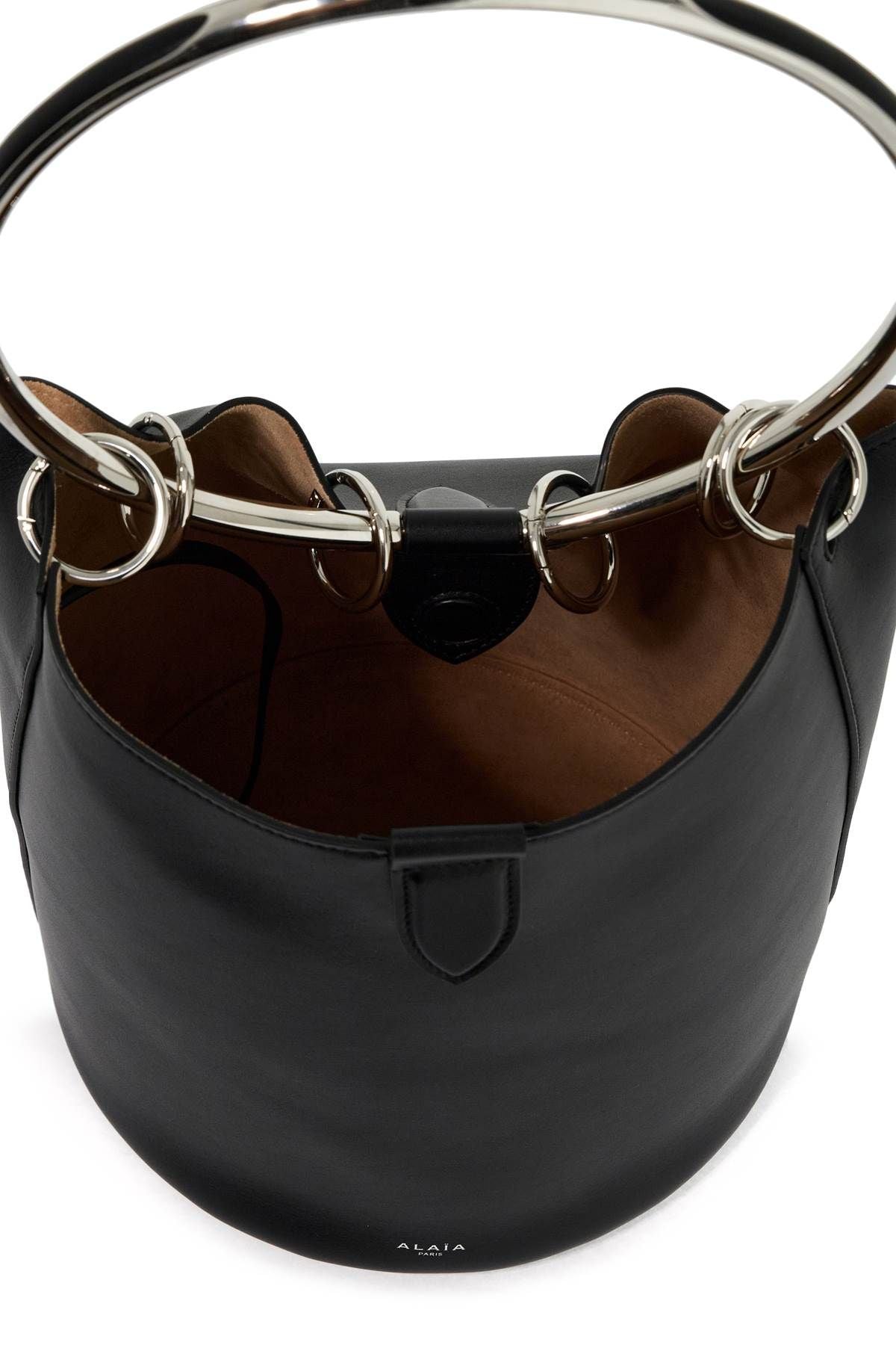 Large Leather Ring Bucket Bag