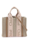 Woody Small Leather Trimmed Canvas Tote