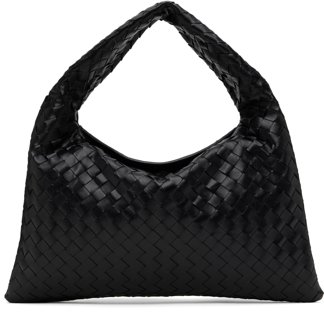 BOTTEGA VENETA Small Hop Leather Shoulder Bag – Black
