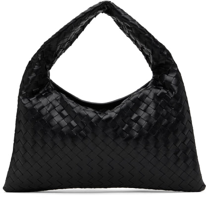 BOTTEGA VENETA Small Hop Leather Shoulder Bag – Black