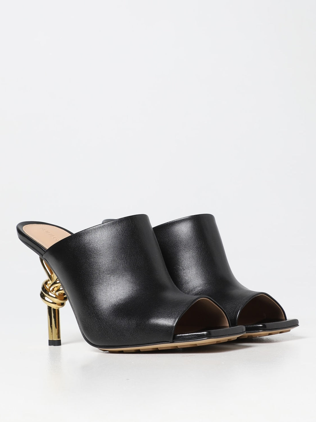 knot bottega veneta mules in leather