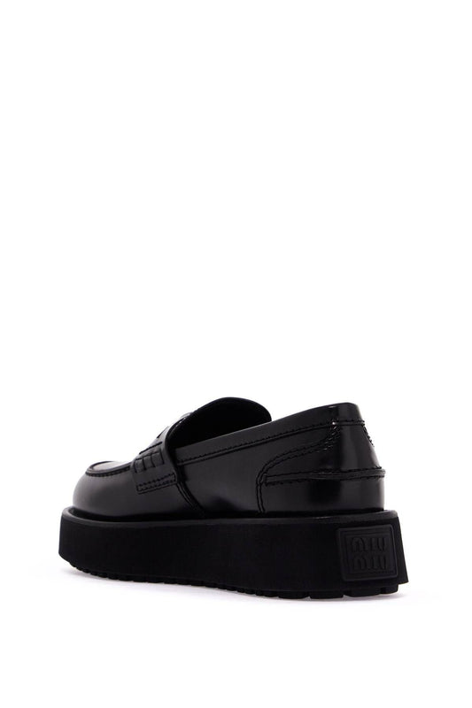 Brushed Leather Flatform Mocc