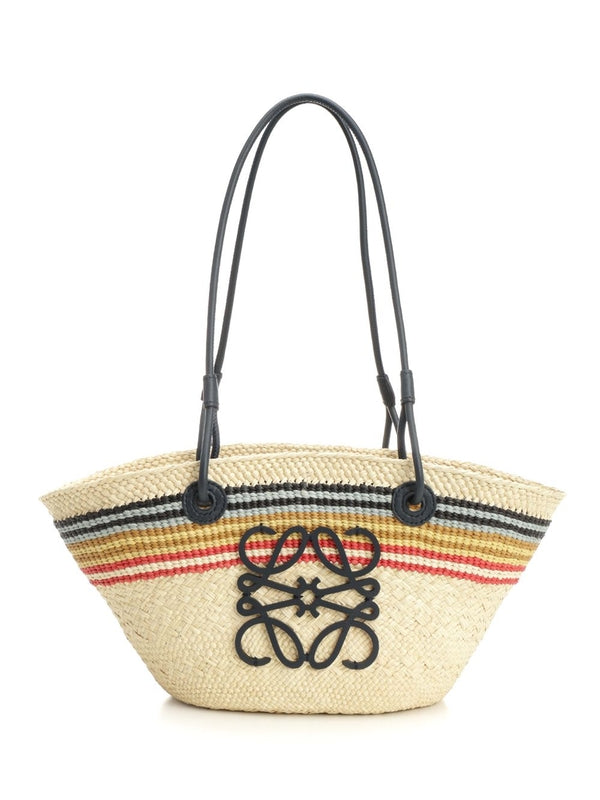 LOEWE Paula Ibiza Small Anagram Raffia Basket Tote – Multicolor