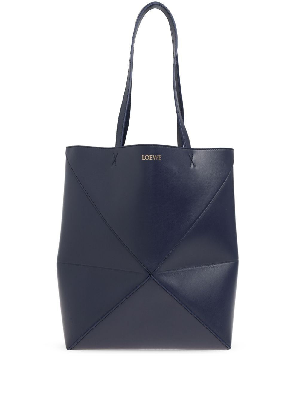 Loewe Medium Puzzle Fold Tote In Shiny Calfskin