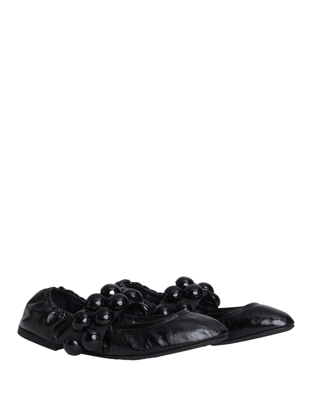 patent leather sphere ballet flats