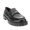 leather loafers with lug sole