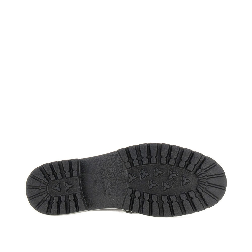 leather loafers with lug sole