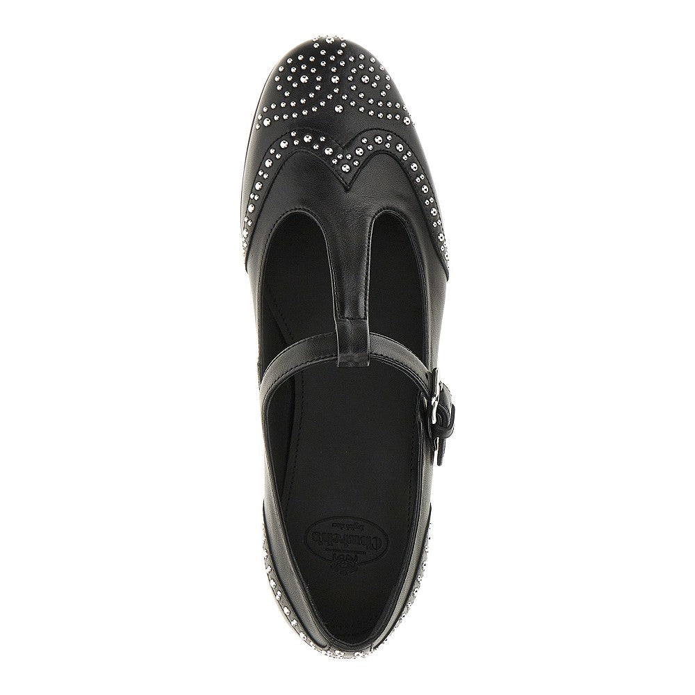 nappa leather mary-jane flat shoes