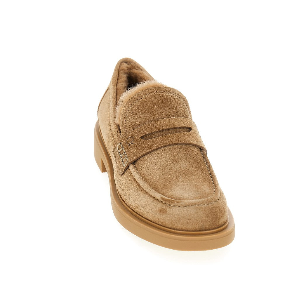 GIANVITO ROSSI 36 harris fur-lined loafers