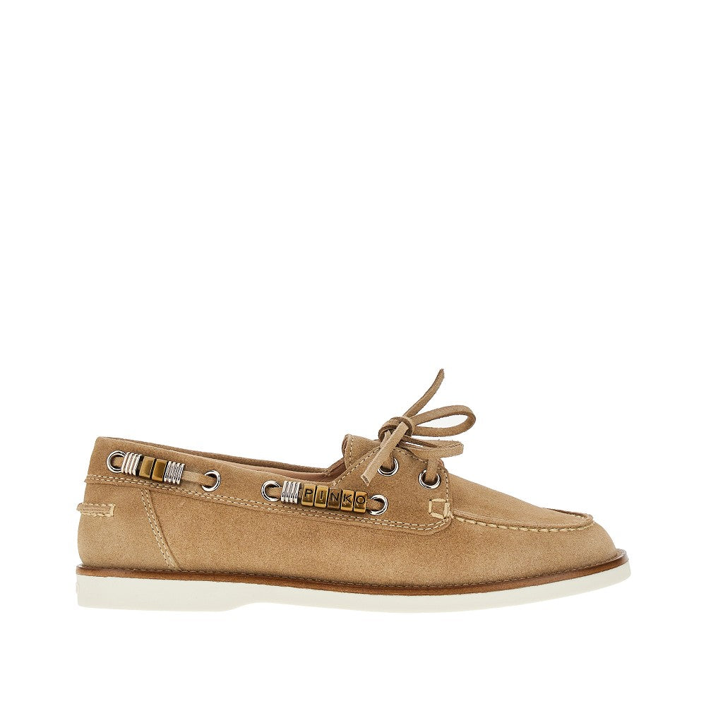 PINKO 36 suede leather boat shoes