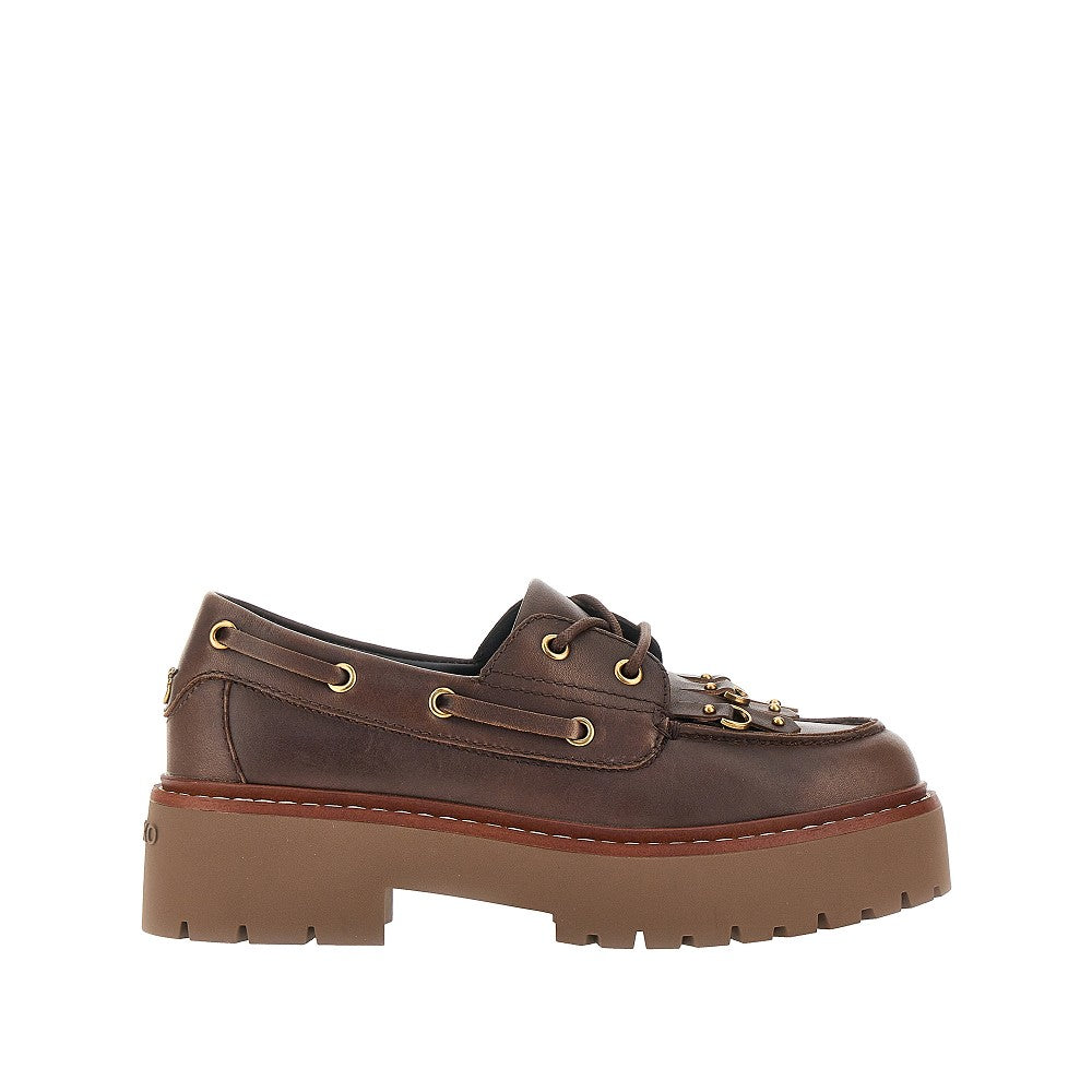 PINKO 36 margaret leather boat shoes