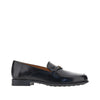 leather loafers with logo medal