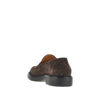 suede leather loafers with logo