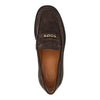 suede leather loafers with logo