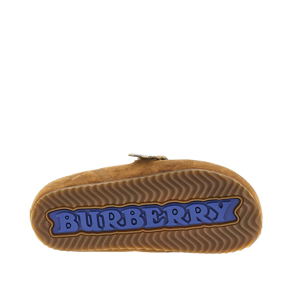 check suede leather urchin clogs