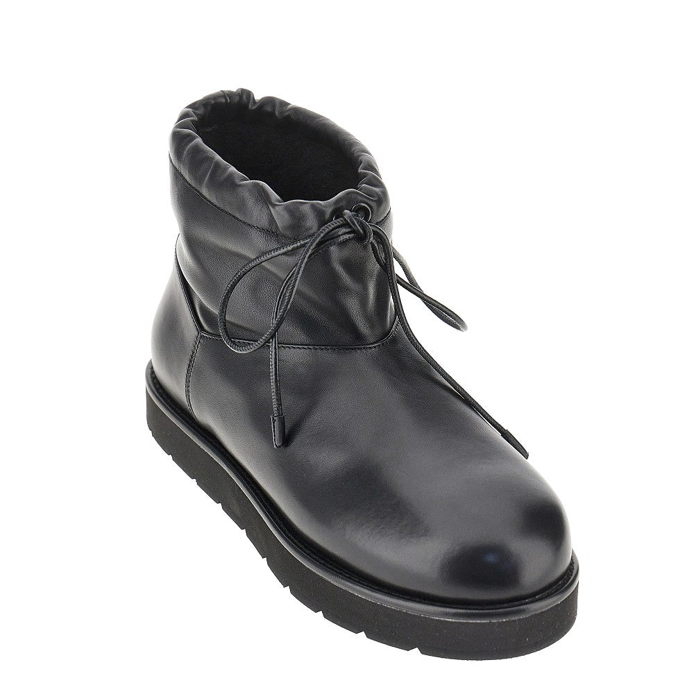 leather ankle-boots with drawstring